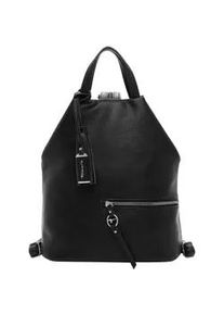 Rucksack Tamaris "Rucksack TAS Nele", Damen, Gr. B/H/T: 34cm x 32cm x 20cm, schwarz (schwarz 100), Obermaterial: 60% Polyurethan PU. 40% Polyester PES., Rucks&auml;cke Rucksack
