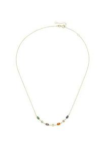 Collier Luigi Merano "mit farbigen Zirkonia, Gold 585", mehrfarbig, Halsketten, Damen, 45cm, Gelbgold 585, Collier