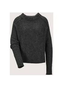 Madeleine Mode Longpullover MADELEINE "Strickpullover Kaschmirpullover mit Stehkragen", Damen, Gr. 34, wei&szlig; (steingrau, wollwei&szlig;, melange), Obermaterial: 38% Kaschmir WS. 27% Alpaka WP. 22% Polyamid PA. 11% Schurwolle WV. 2% Polyester PES., Modern, normal, Pullover Longpullover