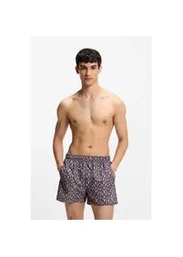 Badeshorts HUGO UNDERWEAR "NALU", Herren, Gr. L (52), N-Gr, light, pastel pink 681, Web, Obermaterial: 100% Polyester, bedruckt, Badehosen Badeshorts, elastischer Bund, Allover Print