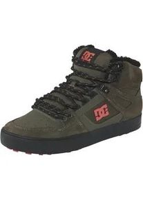 Winterboots DC Shoes "PURE HIGH-TOP WC WNT", Herren, Gr. 43, olive, schwarz, Leder, Synthetik, Schuhe Winterboots, Winterschuhe, Sneakerboots, Schn&uuml;rboots, Wintersneaker, gef&uuml;ttert