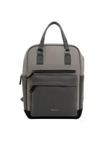 Rucksack Tamaris "Rucksack TAS Gianna", Damen, Gr. B/H/T: 38cm x 38cm x 17cm, grau (taupe 900), Obermaterial: 60% Polyurethan PU. 40% Polyester PES., Rucks&auml;cke Rucksack