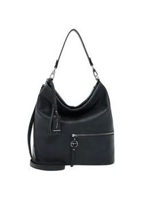 Beuteltasche Tamaris "Beutel TAS Nele", Damen, Gr. B/H/T: 37cm x 33cm x 14cm 0, blau (blau 500), Polyurethan, Taschen Beuteltasche