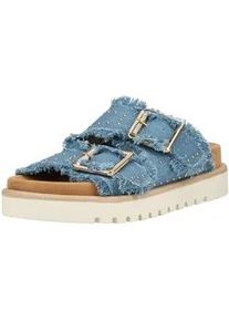 Pantolette Mustang SHOES "Mustang Shoes Pantoletten Textil", Damen, Gr. 41, jeans, Textil, Schuhe Pantolette