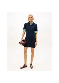 Minikleid Tommy Hilfiger "CO CABLE MID GG SHIFT MK DRESS", Damen, Gr. XXL (44), N-Gr, schwarz night navy, Strick, Obermaterial: 100% Baumwolle, unifarben, regular fit, Kleider Minikleid, mit Zopfmuster