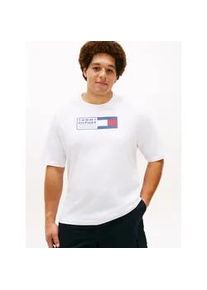 Tommy Hilfiger Big & Tall T-Shirt "BRAND LOVE TEXT", Damen, Gr. 5XL, wei&szlig;, Single Jersey, Obermaterial: 100% Baumwolle, TOMMY HILFIGER BIG & TALL, unifarben, regular fit normal, Rundhals, eingesetzt abgesteppte Kante, Shirts T-Shirt, Regular fit f&uuml;r gro&szlig;e Gr&ouml;&szlig;en