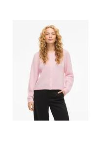 Strickjacke Vila "VILORY O-NECK L/S KNIT CARDIGAN-NOOS", Damen, Gr. XXL, cherry blossom detail:melange, Rippstrick, Obermaterial: 45% Polyamid, 20% Wolle, 19% Polyacryl, 10% Alpaka, 6% Elasthan, meliert, regular fit normal, Rundhals, Rippb&uuml;ndchen, Strickjacken Strickjacke