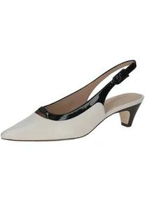 Slingpumps Peter Kaiser "Peter Kaiser Pumps Leder", Damen, Gr. 35,5, schwarz, beige, Leder, Schuhe Slingpumps