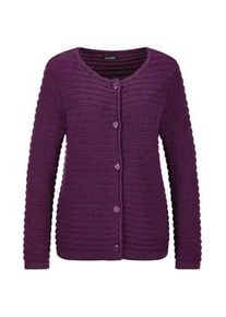 Strickjacke GOLDNER "Elegante Strickjacke mit Lurex, Langarm", Damen, Gr. 54, pink (beere), Obermaterial: 97% Baumwolle CO. 3% metallisierte Fasern MTF., Modisch, Strickjacken Strickjacke, Glanzgarn