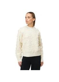 Strickpullover Zero "Damen mit 3 D Bl&uuml;ten", Damen, Gr. 44, eggnog, Strick, Obermaterial: 33% Polyester, 30% Polyester, 25% Polyacryl, 10% Wolle, 2% Elasthan, unifarben, figurbetont h&uuml;ftlang, weit B&uuml;ndchen krempelbar, Pullover Strickpullover, weiteres Detail