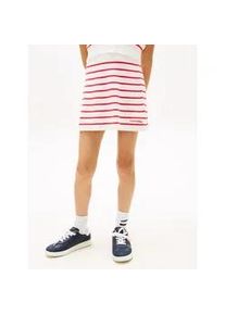 Sweatrock Tommy Hilfiger "SWEATER RIB SKIRT", M&auml;dchen, Gr. 16 (176), rot alert stripes, Web, Obermaterial: 72% Baumwolle, 28% Polyamid, gestreift, regular fit kurz, R&ouml;cke, Kinder bis 16 Jahre, regular fit