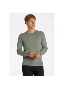 Strickpullover LINDBERGH, Herren, Gr. S, jade gr&uuml;n, Strick, Obermaterial: 80% Viskose, 20% Polyamid, bestickt, unifarben, slim fit h&uuml;ftbedeckend, Rundhals, B&uuml;ndchen, Pullover Strickpullover, mit Logo-Stickerei