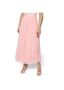 Midirock Zero "Damen mit Gummibund", Damen, Gr. 42, bridal rose, T&uuml;ll, Obermaterial: 100% Polyester; Futter: 65% Polyester, 35% Viskose, transparent, A-Linie lang, R&ouml;cke, Falten