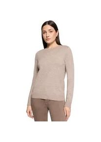 Strickpullover Betty Barclay "Damen mit U-Boot-Ausschnitt", Damen, Gr. 46, funghi melange, Strick, Obermaterial: 55% Viskose, 30% Polyester, 15% Polyamid, gerade lang, Rundhals, Pullover Strickpullover