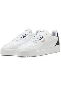 Sneaker Puma "SHUFFLE DOWNTOWN", Damen, Gr. 44,5, Puma wei&szlig;, Puma wei&szlig;, new navy, Synthetik, Schuhe Sneaker, leicht profilierte Gummilaufsohle, Schn&uuml;rverschluss