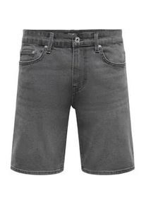 Only & Sons Shorts ONLY & SONS "ONSWEFT BOX PIM DNM SHORTS VD", Herren, Gr. M, N-Gr, medium grau denim, Web, Obermaterial: 50% Baumwolle, 30% Polyester, 18% Viskose, 2% Elasthan, unifarben, regular fit, Hosen Shorts