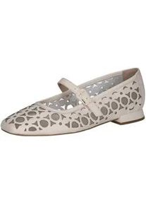 Riemchenballerina Caprice "Caprice Ballerinas Leder", Damen, Gr. 39, vanilla, Leder, Schuhe Riemchenballerina