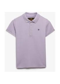 Poloshirt Superdry "HERITAGE SLIM FIT POLO", Damen, Gr. M, parma violet lila, Single Jersey, Obermaterial: 97% Baumwolle, 3% Elasthan, unifarben, skinny fit normal, Shirts
