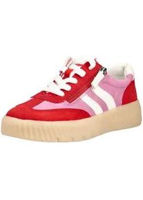 Plateausneaker Tamaris "Tamaris Sneaker Veloursleder/Textil", Damen, Gr. 38, rot, pink, Textil, Veloursleder, Schuhe Plateausneaker