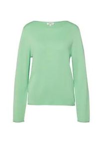 Strickpullover s.Oliver, Damen, Gr. 42, gr&uuml;n, Strick, Obermaterial: 50% Baumwolle, 50% Viskose, unifarben, regular fit normal, Rundhals, gerader Abschluss, Pullover Strickpullover