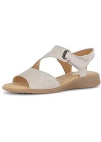 Keilsandalette Gabor "Rhodos", Damen, Gr. 37, beige, Nubukleder, Schuhe, Riemchensandale, Sommerschuh in Komfortweite G (=weit)