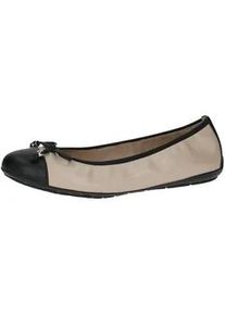 Ballerina Caprice "Caprice Ballerinas Leder/Synthetik", Damen, Gr. 40, beige, schwarz, Leder, Synthetik, Schuhe Ballerina