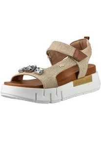 Keilsandalette Nero Giardini "Nero Giardini Sandalen Leder/Textil", Damen, Gr. 40, beige, Leder, Textil, Schuhe