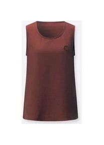 Blusentop Casual Looks, Damen, Gr. 44, rotbraun, 100% Baumwolle, unifarben, Rundhals, Blusen Blusentop