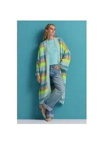 Cardigan SENSES.THE LABEL, Damen, Gr. XS/S, multi color, Material: 67% Polyacryl, 14% Polyester, 12% Polyamid, 7% Elasthan, gestreift, oversize lang, ohne Ausschnitt, eingesetzt Rippb&uuml;ndchen, Strickjacken, aus Feinstrick