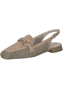 Slingpumps Caprice "Caprice Pumps Leder/Textil", Damen, Gr. 38, braun, silber, Leder, Textil, Schuhe Slingpumps