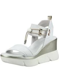 Keilsandalette Nero Giardini "Nero Giardini Sandalen Leder", Damen, Gr. 37, wei&szlig;, Leder, Schuhe