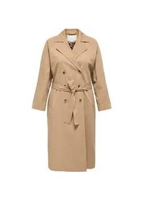 Trenchcoat Only CARMAKOMA "CARDORIANA LIFE LEO TRENCHCOAT OTW", Damen, Gr. M, tannin detail:leo, Web, Obermaterial: 100% Polyester, unifarben mit Farbeinsatz, kniebedeckend, M&auml;ntel