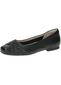 Ballerina Caprice "Caprice Ballerinas Leder", Damen, Gr. 37, schwarz, Leder, Schuhe Ballerina