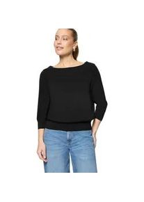 Strickpullover Zero "Damen mit Carmenausschnitt", Damen, Gr. 44, schwarz beauty, Obermaterial: 60% Viskose 40% Cotton, unifarben, figurbetont normal, Carmenausschnitt, eng B&uuml;ndchen, Pullover Strickpullover, Plain/ ohne Details