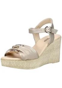 Keilsandalette Nero Giardini "Nero Giardini Sandalen Leder", Damen, Gr. 37, sand, Leder, Schuhe