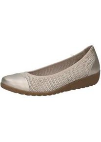Ballerina Caprice "Caprice Ballerinas Leder/Textil", Damen, Gr. 38, wei&szlig;, gold, Leder, Textil, Schuhe Ballerina