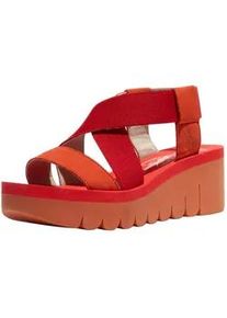 Keilsandalette Fly London "Fly London Sandalen Leder/Textil", Damen, Gr. 39, rot, Leder, Textil, Schuhe