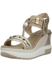 Keilsandalette Nero Giardini "Nero Giardini Sandalen Leder/Textil", Damen, Gr. 38, sand, Leder, Textil, Schuhe