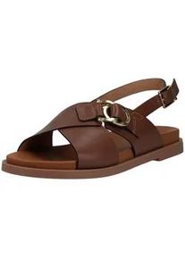 Riemchensandale Nero Giardini "Nero Giardini Sandalen Leder", Damen, Gr. 37, braun, Leder, Schuhe Riemchensandale