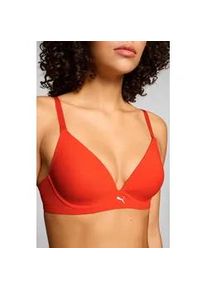 B&uuml;gel-BH Puma "Puma WOMEN MICROFIBER SOFT PADDED BRA", Damen, Gr. 75, Cup C, flame rot, Microtouch, Obermaterial: 70% Polyamid, 30% Elasthan, BHs B&uuml;gel-BH, mit wendbaren und verstellbaren Tr&auml;gern, Logodruck vorn