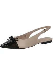 Ballerina Caprice "Caprice Ballerinas Leder/Synthetik", Damen, Gr. 37, beige, schwarz, Leder, Synthetik, Schuhe Ballerina