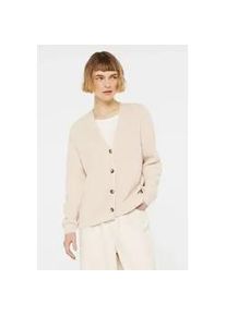 Strickjacke SENSES.THE LABEL, Damen, Gr. XL, raw cotton, Material: 100% Baumwolle, unifarben, relaxed fit normal, V-Ausschnitt, eingesetzt Rippb&uuml;ndchen, Strickjacken Strickjacke, aus Baumwolle