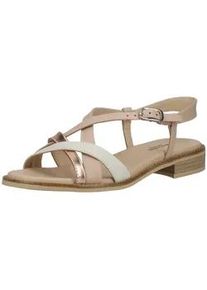 Riemchensandale Nero Giardini "Nero Giardini Sandalen Leder", Damen, Gr. 37, beige, Leder, Schuhe Riemchensandale