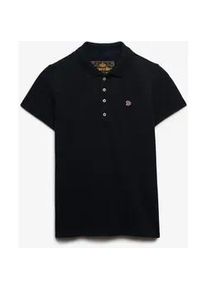 Poloshirt Superdry "HERITAGE SLIM FIT POLO", Damen, Gr. XL, eclipse navy, Single Jersey, Obermaterial: 97% Baumwolle, 3% Elasthan, unifarben, skinny fit normal, Shirts