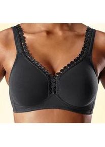 Soft-BH Petite Fleur, Damen, Gr. 95, Cup B, schwarz, Trikot, Obermaterial: 80% Baumwolle, 15% Viskose, 5% Elasthan, BHs Soft-BH, ohne B&uuml;gel, Baumwoll-Qualit&auml;t