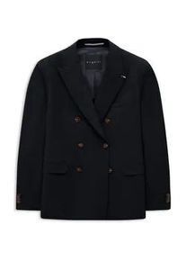 Sakko Bugatti "Stretch", Herren, Gr. 58, 390, marine, 62% Polyester, 33% Viskose, 5% Elasthan, unifarben, regular fit, Sakkos Sakko, mit breitem Spitzrevers