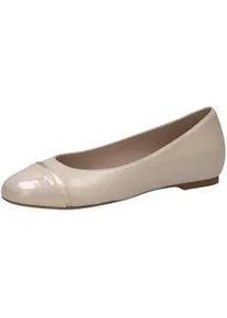 Ballerina Caprice "Caprice Ballerinas Leder/Synthetik", Damen, Gr. 37, cream, Leder, Synthetik, Schuhe Ballerina