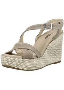 Keilsandalette Nero Giardini "Nero Giardini Sandalen Veloursleder", Damen, Gr. 37, beige, Veloursleder, Schuhe