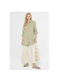 Langarmbluse SENSES.THE LABEL, Damen, Gr. XL, light sage, Popeline, Material: 100% Baumwolle, unifarben, oversize normal, hoch geschlossener Ausschnitt, &Auml;rmel mit &Auml;rmelschlitz 1-Knopf-Manschette, Blusen, mit R&uuml;ckenpasse