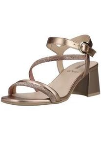 Riemchensandale Nero Giardini "Nero Giardini Sandalen Leder", Damen, Gr. 39, gold, Leder, Schuhe Riemchensandale